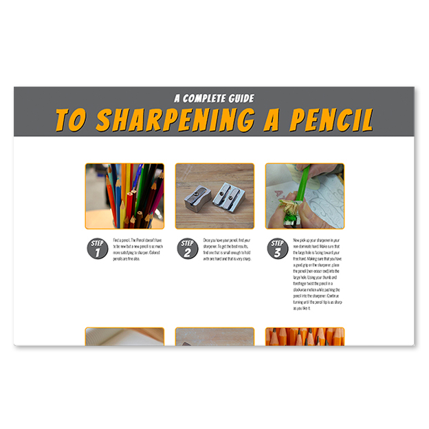 Second webpage how to sharpen pencils